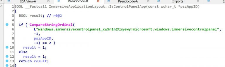 PC Settings Package Family ID is hardcoded in TwinUI.dll. This function has been patched by me, so it doesn't reflect actual situation you get from official Microsoft binary.